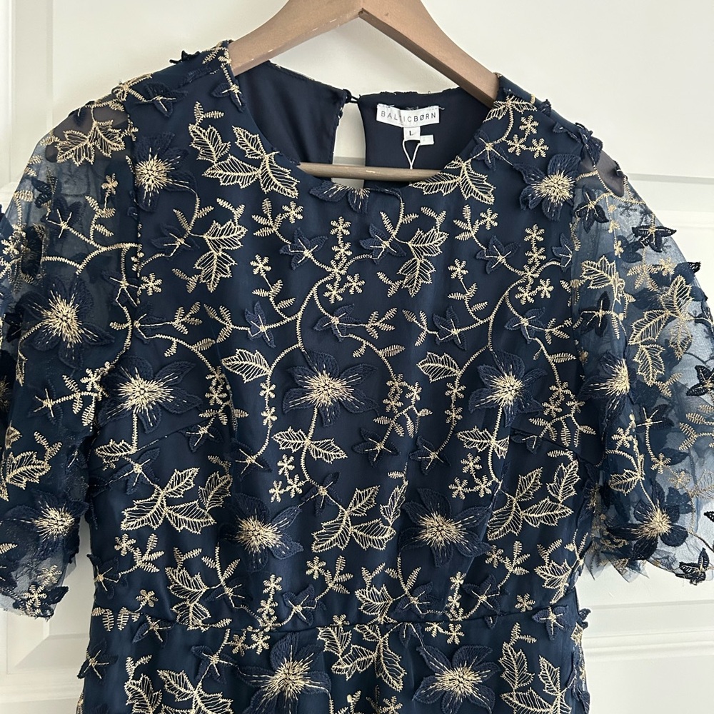 Baltic Born Navy and Gold Floral Maxi Dress - Picture 2 of 16